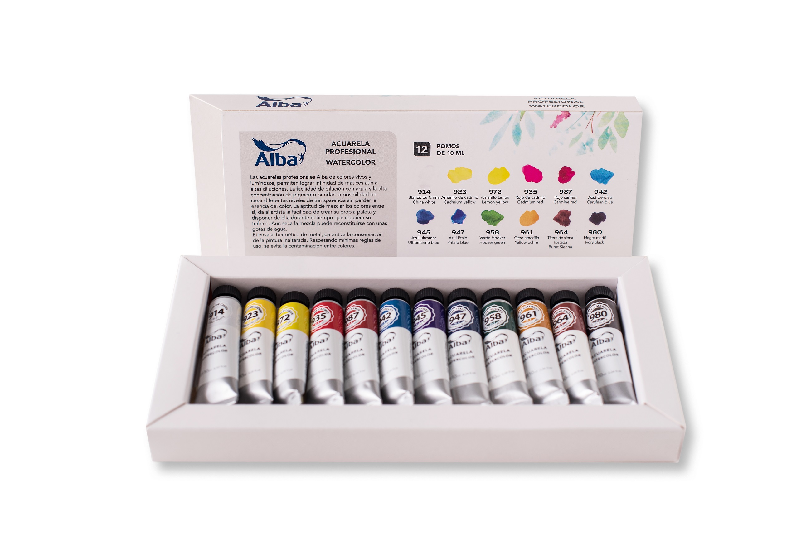 ACUALERAS PROFESIONALES ALBA SET 12 UNI. X10 ML