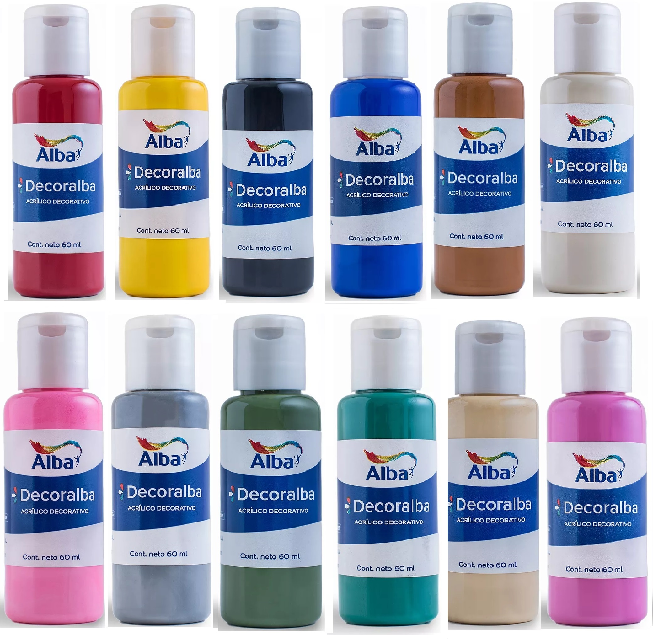 Set Acrilico Decorativo Alba 60ml x 12 unidades